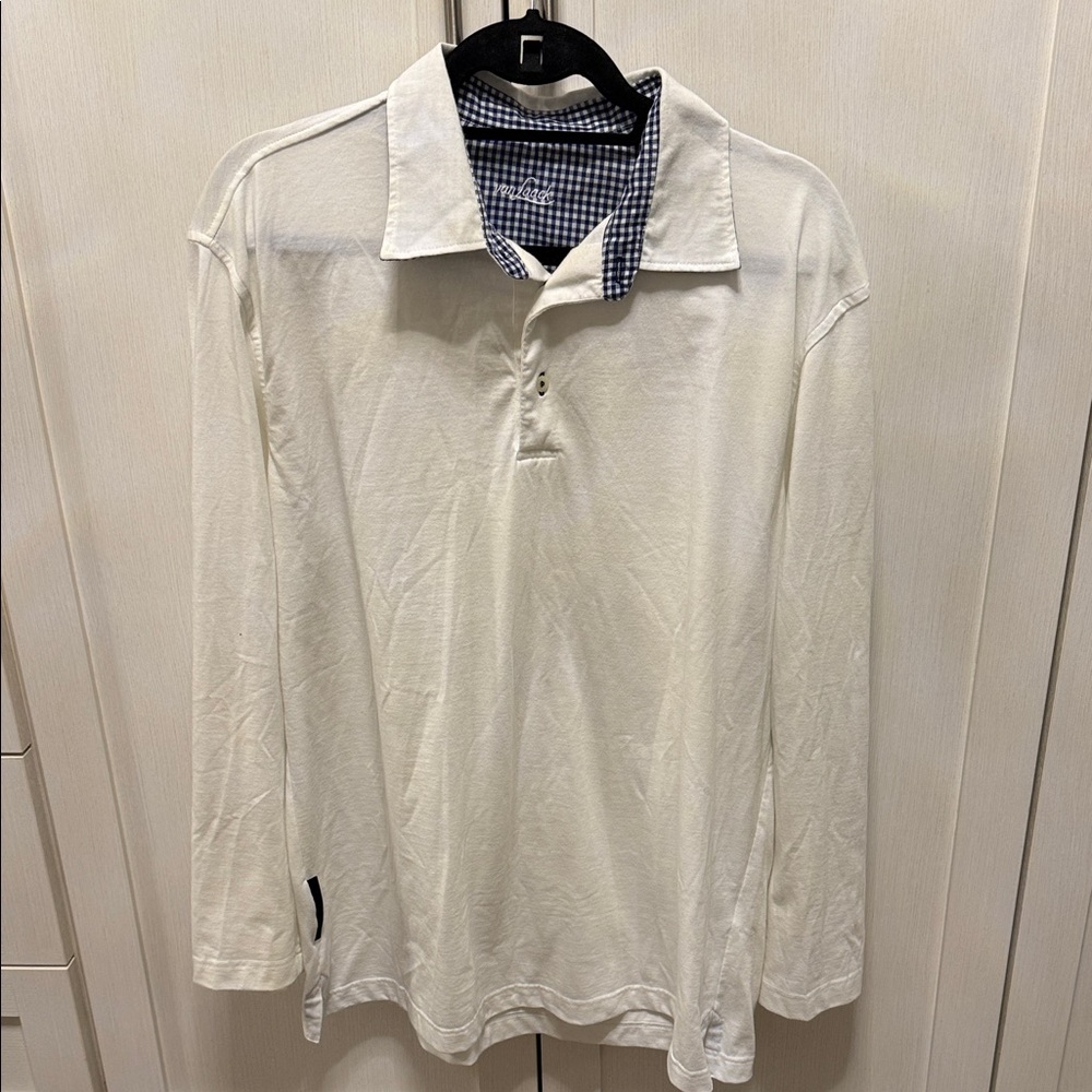 Men's white Long Sleeve pajama Shirt size Large